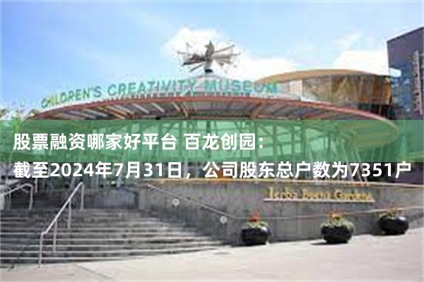 股票融资哪家好平台 百龙创园：
截至2024年7月31日，公司股东总户数为7351户