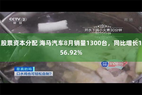 股票资本分配 海马汽车8月销量1300台，同比增长156.92%